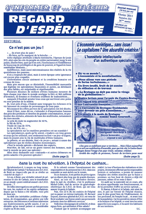 Centre Missionnaire Carhaix protestant - regard d'espérance N° 253