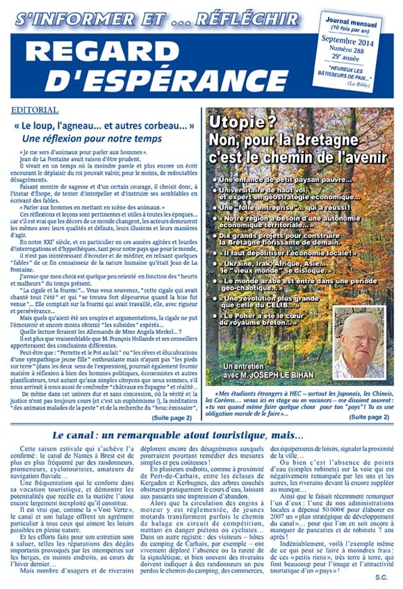 Regard d'Espérance N°288 - Centre Missionnaire Carhaix